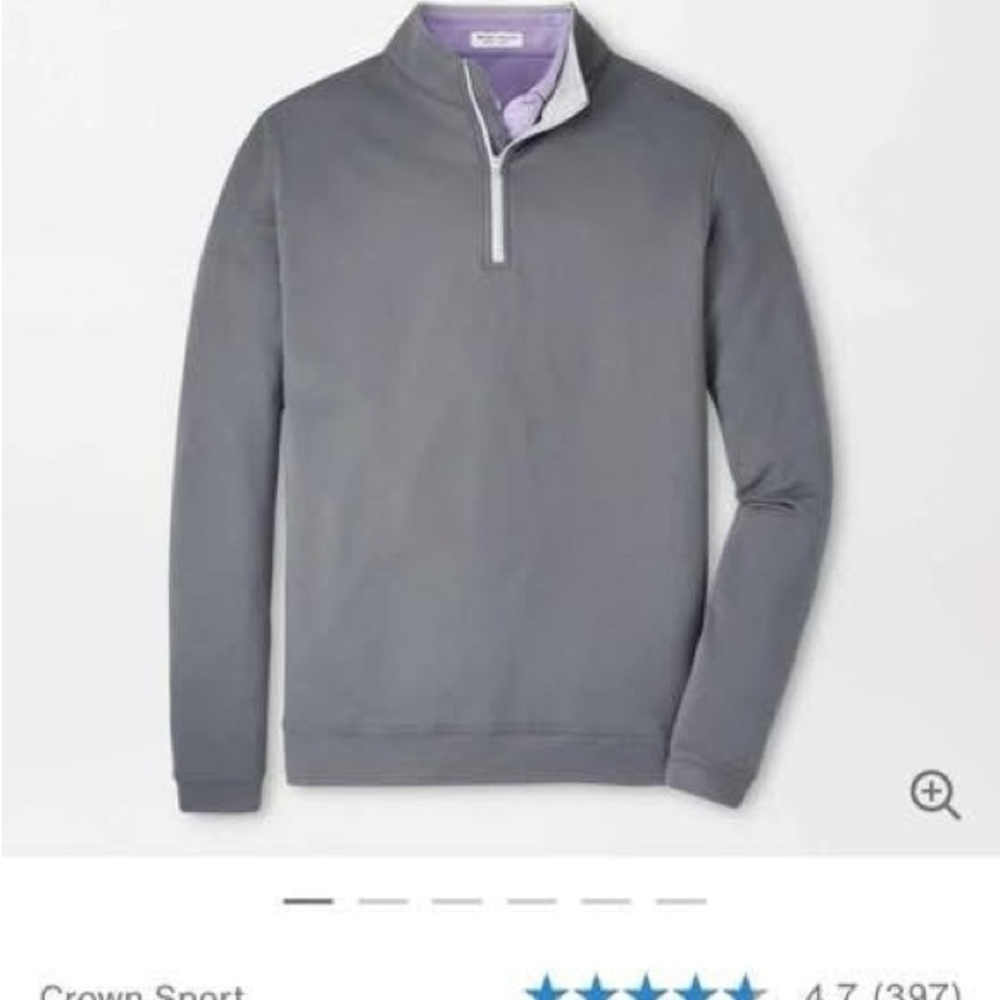 Men's Peter Millar Gray Quarter-Zip Sweater
